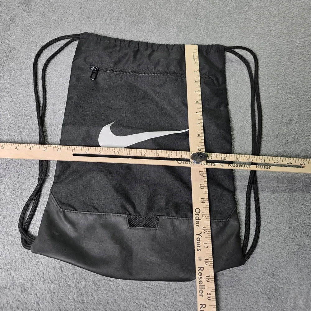 Nike Unisex OS Drawstring Backpack Black Swoosh Cinch Bag Gym Sack BA5262-015